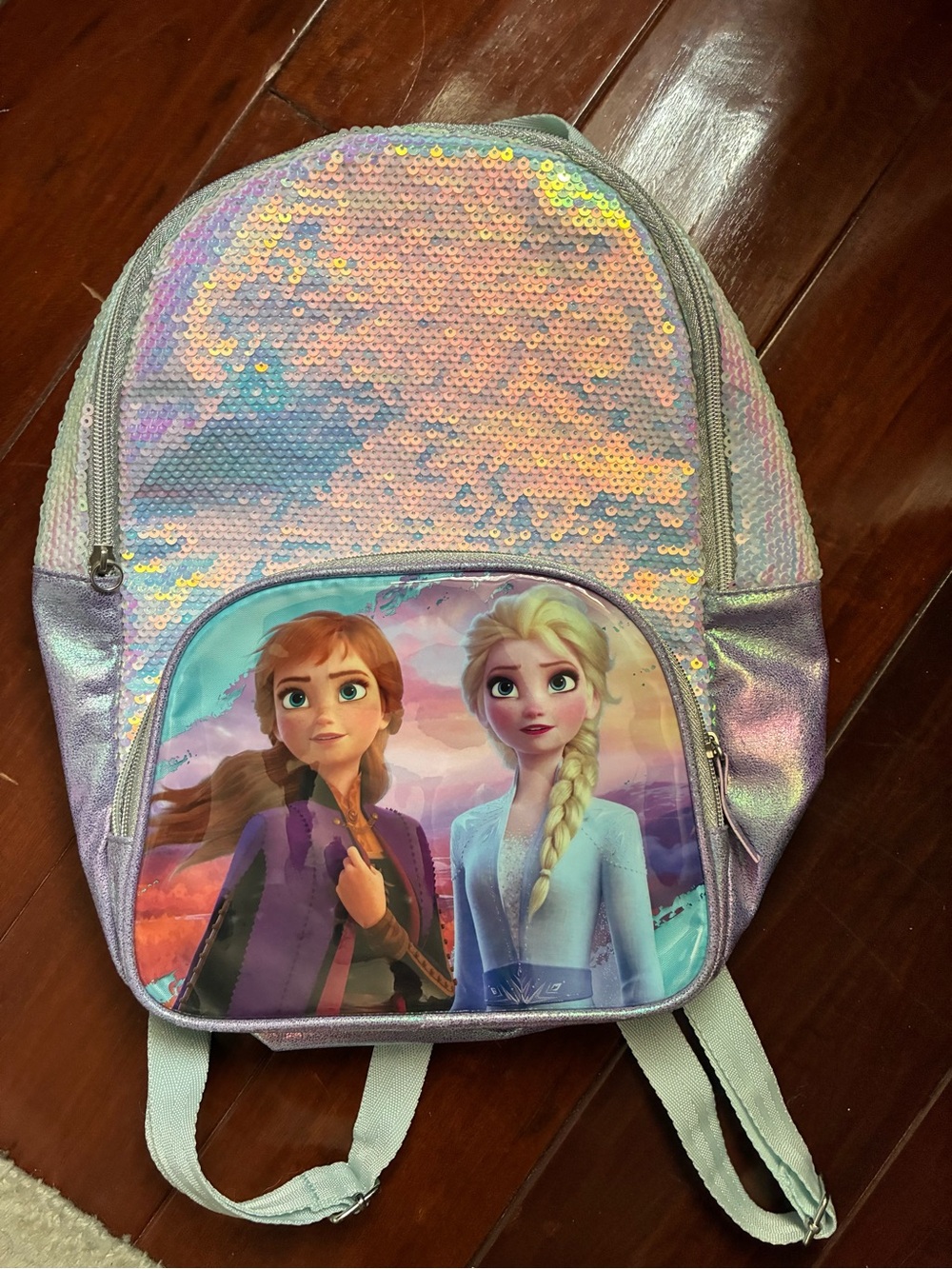Disney FROZEN “Anna and Elsa” sequins backpack with large pockets! Almost new.